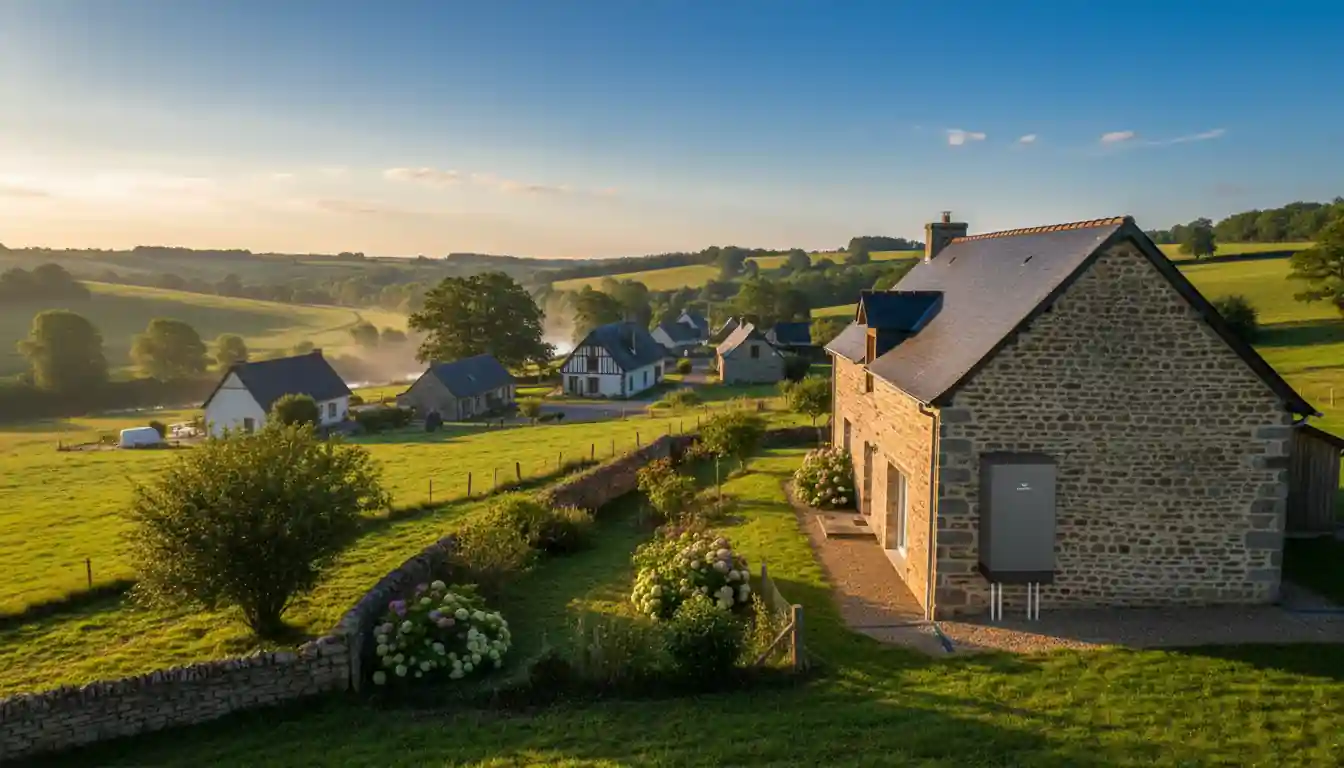 Maison moderne équipée d'une pompe à chaleur en Mayenne